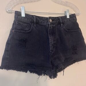 PacSun Black Jean Shorts Distressed Cut-Off Style